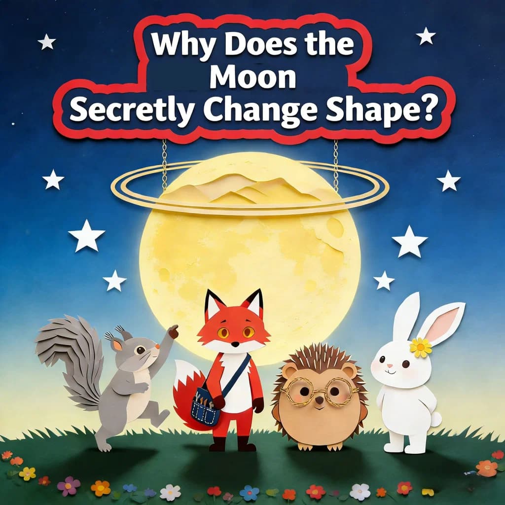 Why Does the Moon Secretly Change Shape? – an AI-generated children's storybook cover