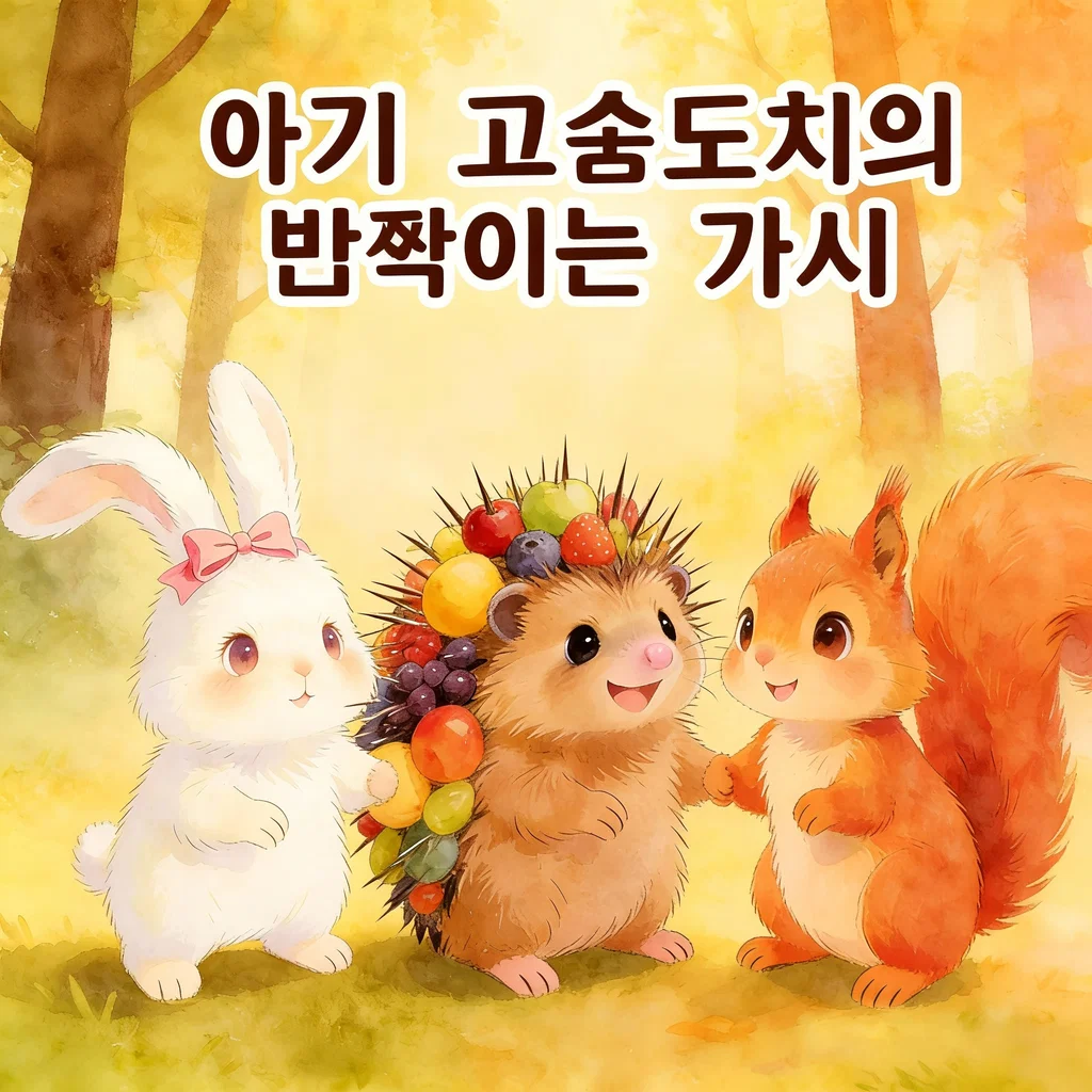아기 고슴도치의 반짝이는 가시