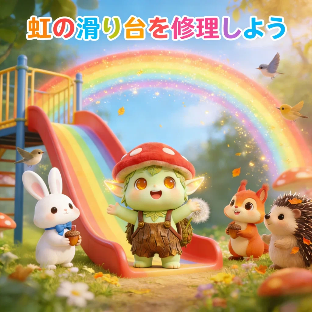 虹の滑り台を修理しよう