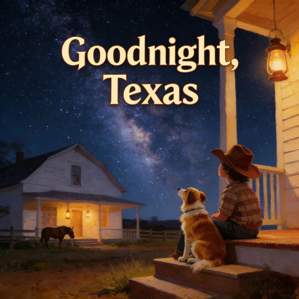 Goodnight, Texas – an AI-generated children's storybook cover