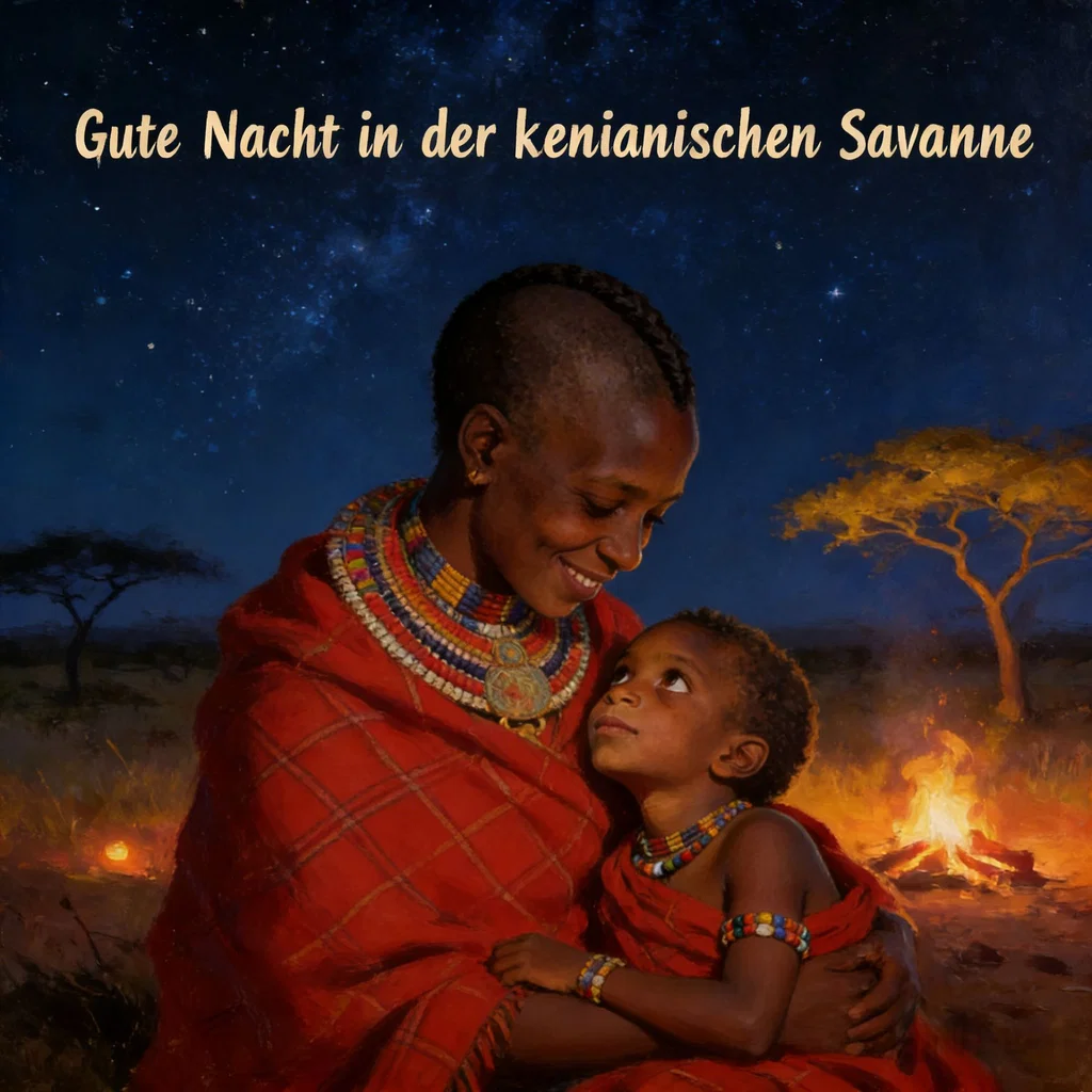 Gute Nacht in der kenianischen Savanne