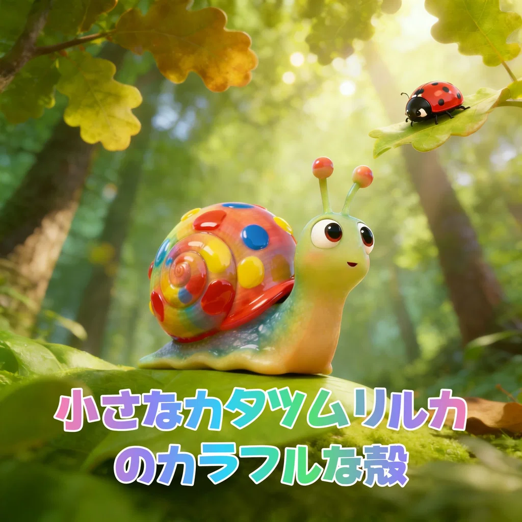 小さなカタツムリルカのカラフルな殻