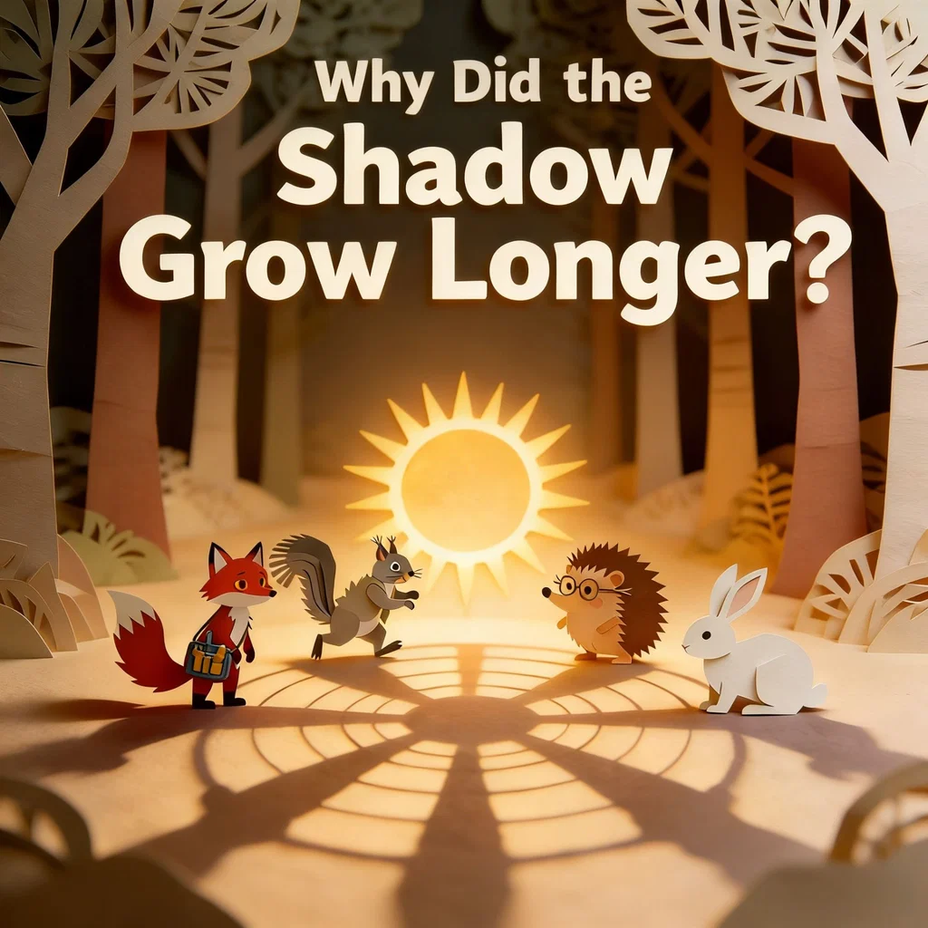 Why Did the Shadow Grow Longer? – an AI-generated children's storybook cover