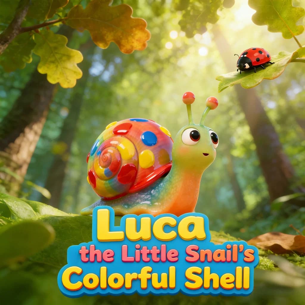 Luca the Little Snail's Colorful Shell – an AI-generated children's storybook cover