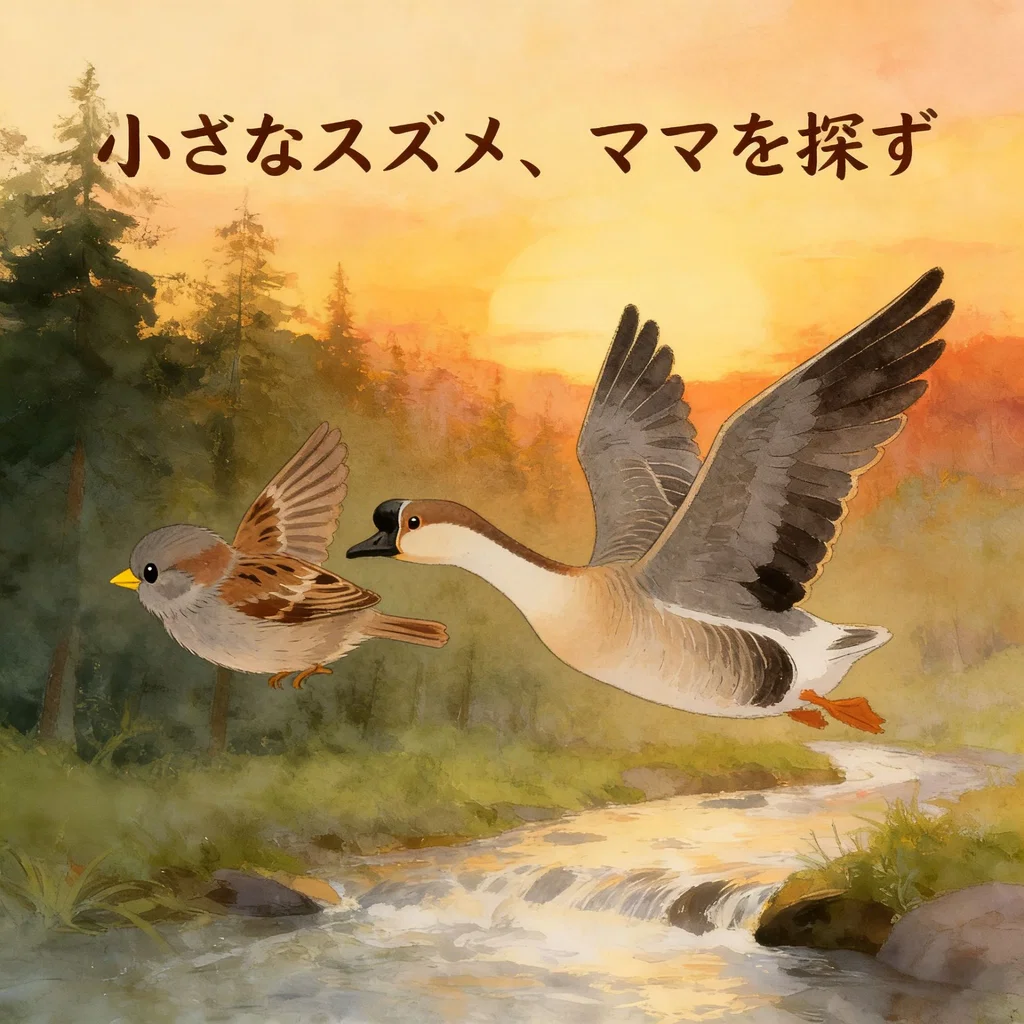 小さなスズメ、ママを探す