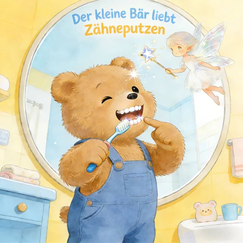 Der kleine Bär liebt Zähneputzen