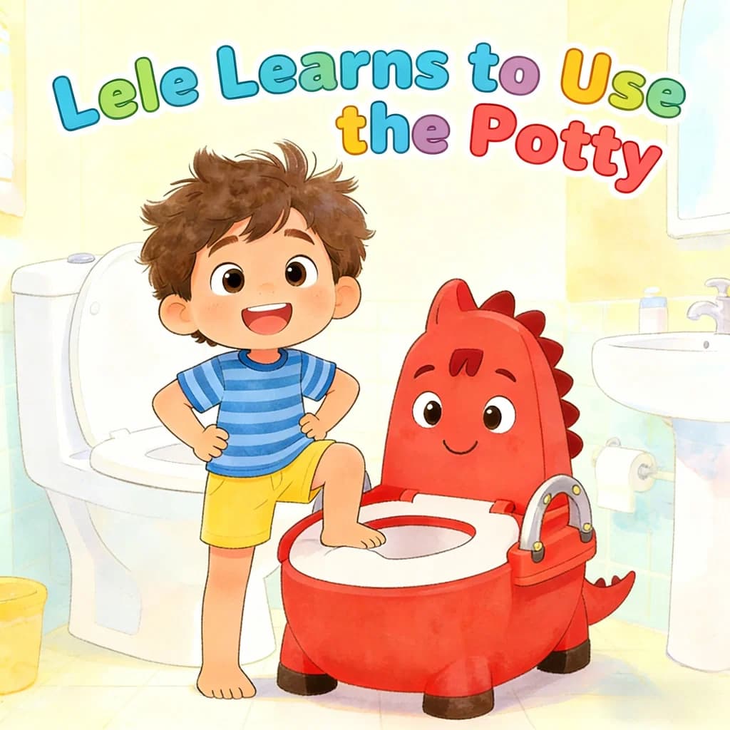 Lele Learns to Use the Potty – an AI-generated children's storybook cover