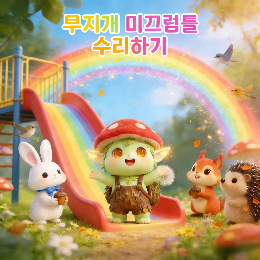 무지개 미끄럼틀 수리하기