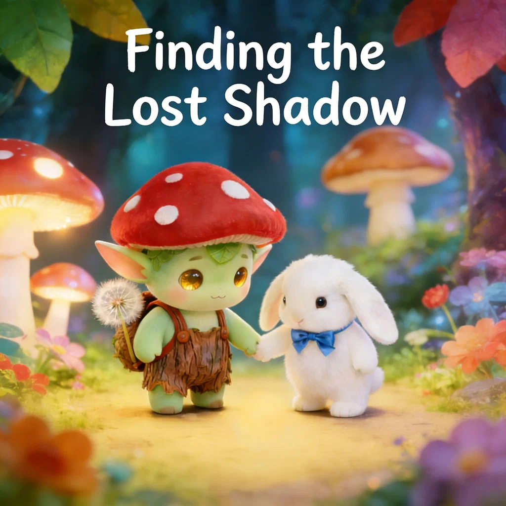 Finding the Lost Shadow – an AI-generated children's storybook cover
