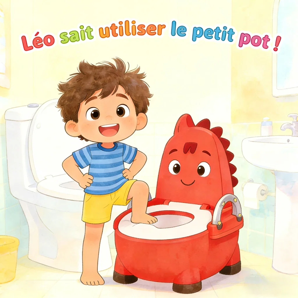 Léo sait utiliser le petit pot !