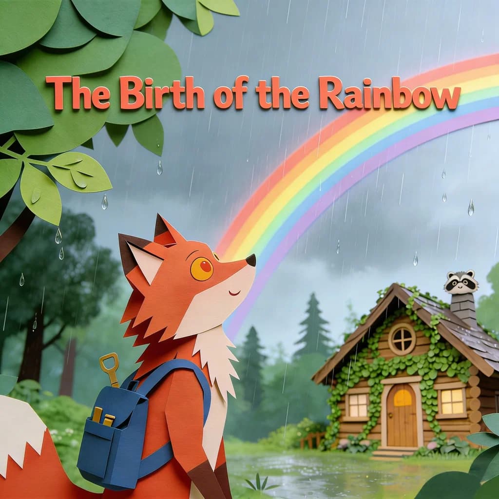 The Birth of the Rainbow – an AI-generated children's storybook cover